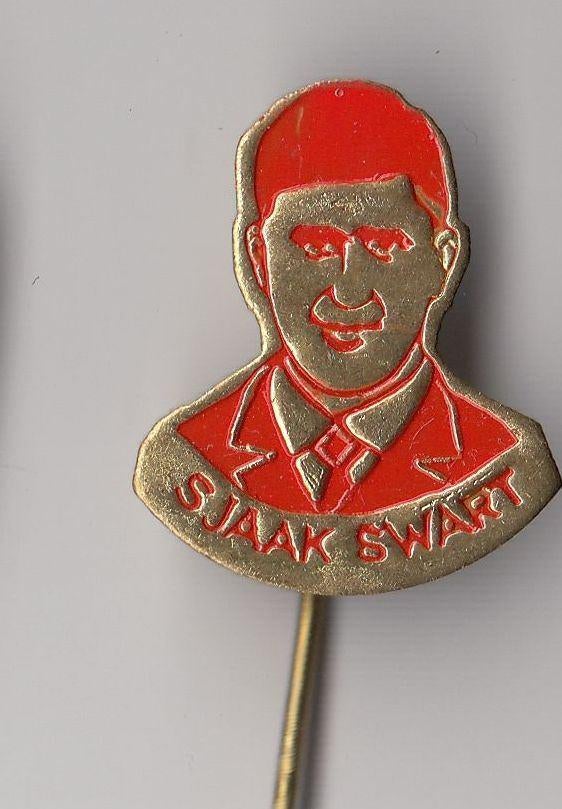 Voetbal Ajax Amsterdam Sjaak Swart speldje, Verzamelen, Speldjes, Pins en Buttons, Gebruikt, Niet vindbaar, Niet vindbaar, Speldje of Pin