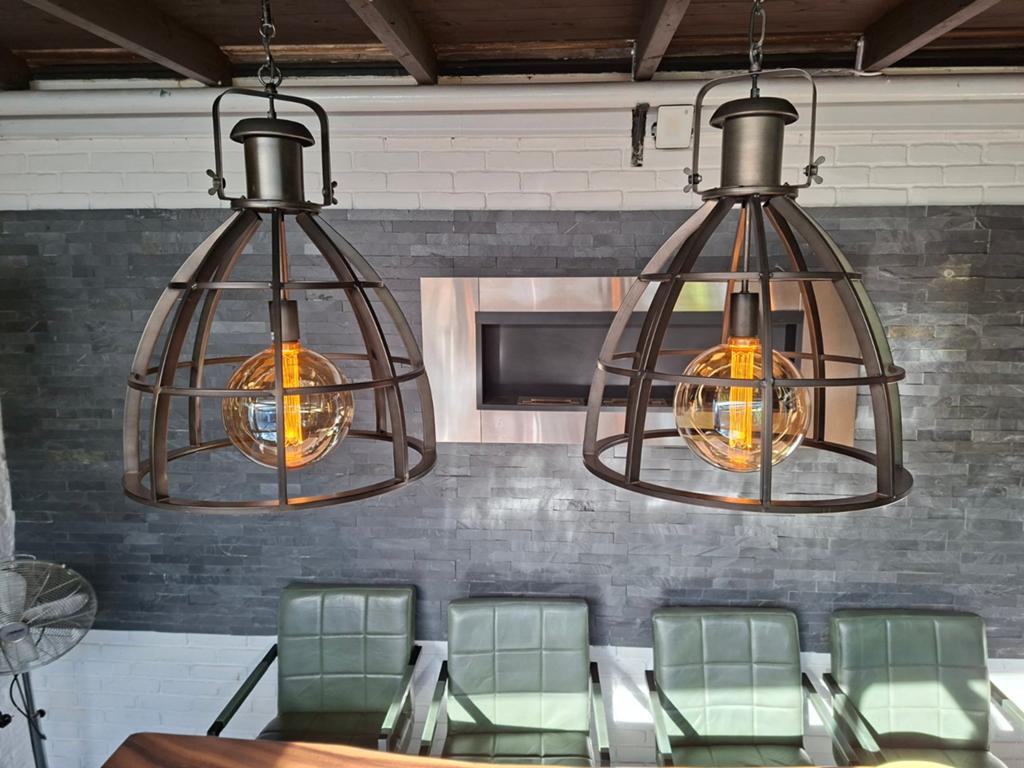 Industriële hanglampen – set van 2, Ophalen, Metaal