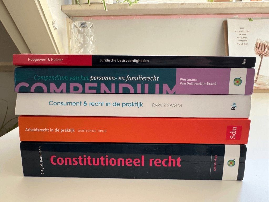 HBO-eerstejaars rechten studieboek pakket, 'Enschede', Hoogewerf & Hulster, Wortmann, Parviz Samim, C.A.J.M. Kortmann, Zo goed als nieuw