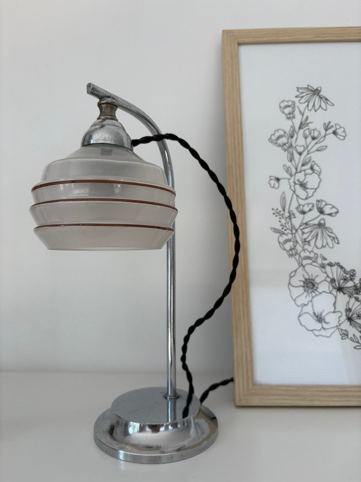 Uitverkoop! Antieke Franse tafellamp, artdeco lamp nachtlamp, Ophalen of Verzenden