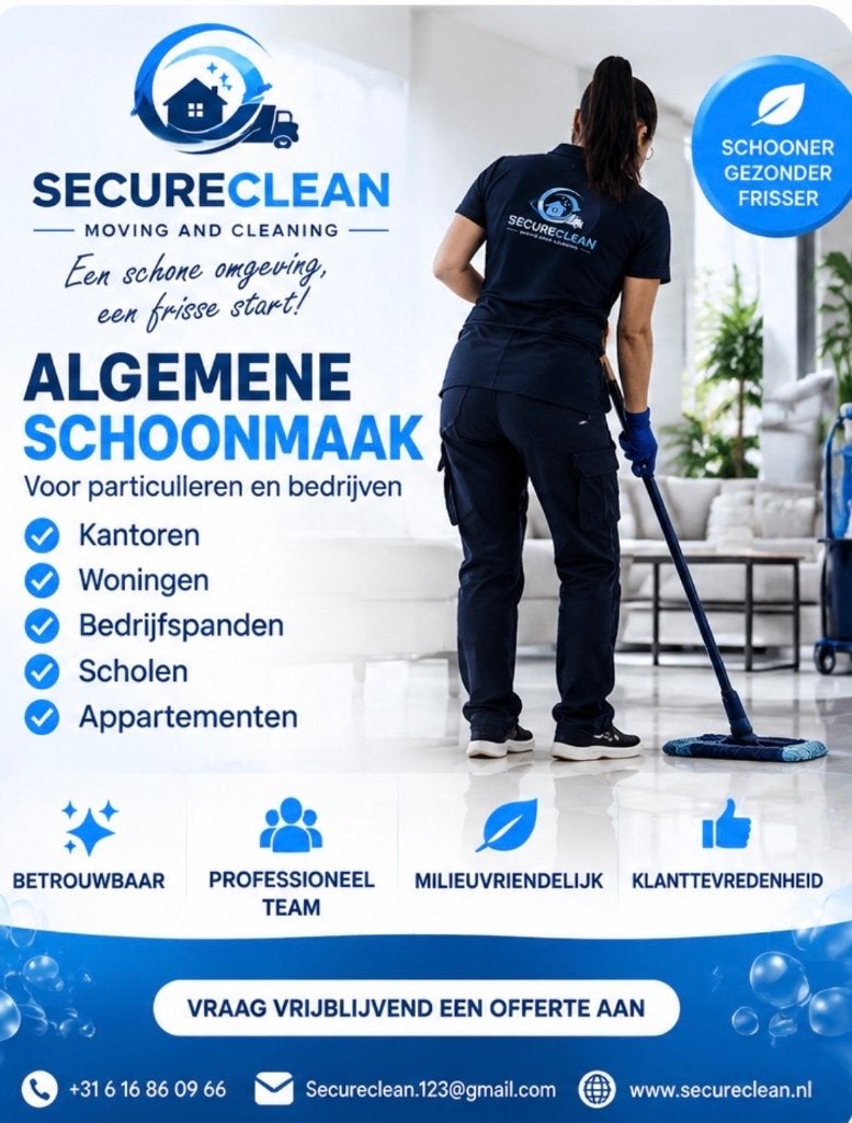 Secureclean schoonmaakbedrijf, Schoonmaken bedrijfsruimte