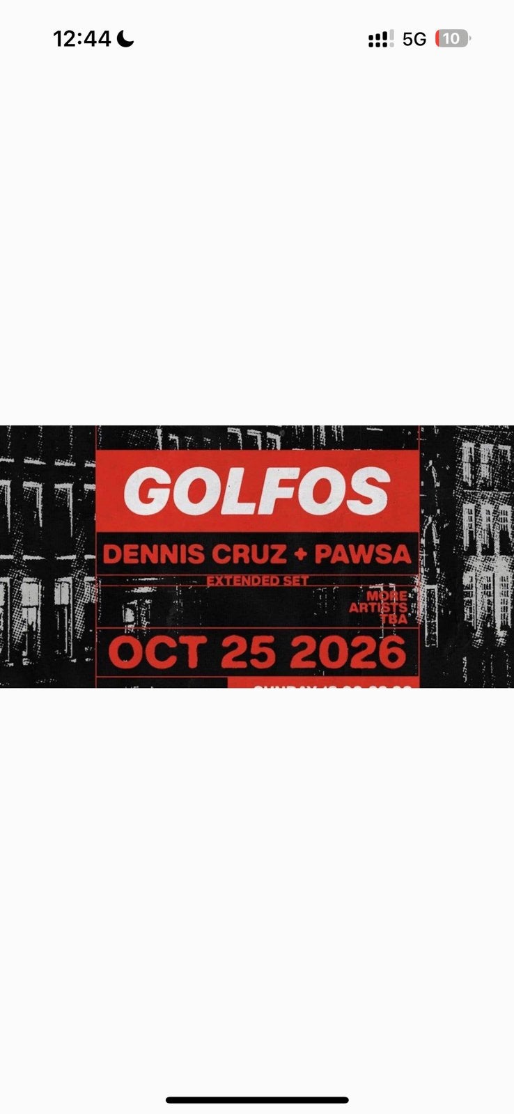 Ticket Golfos ADE, Eén persoon, Oktober