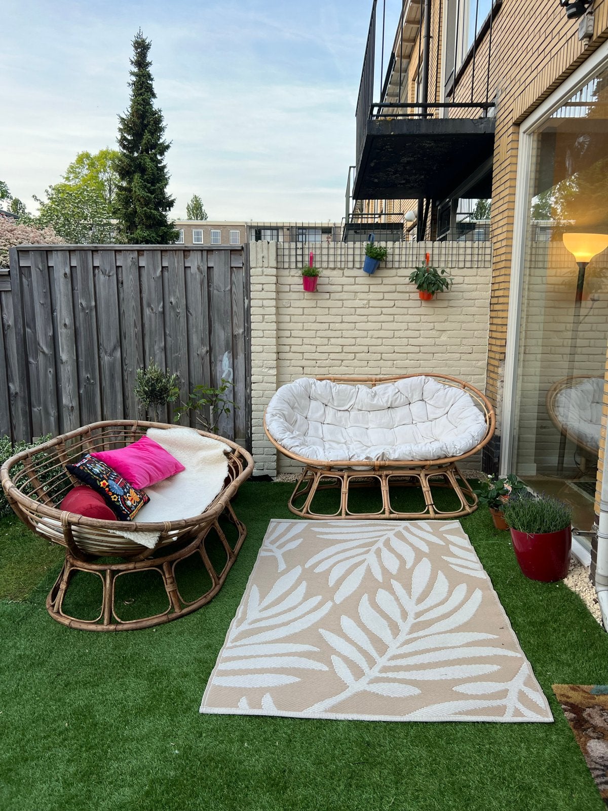 Rotan Loungeset - Papasan/mamasan banken, Ophalen, Rotan, 3 zitplaatsen, Zo goed als nieuw