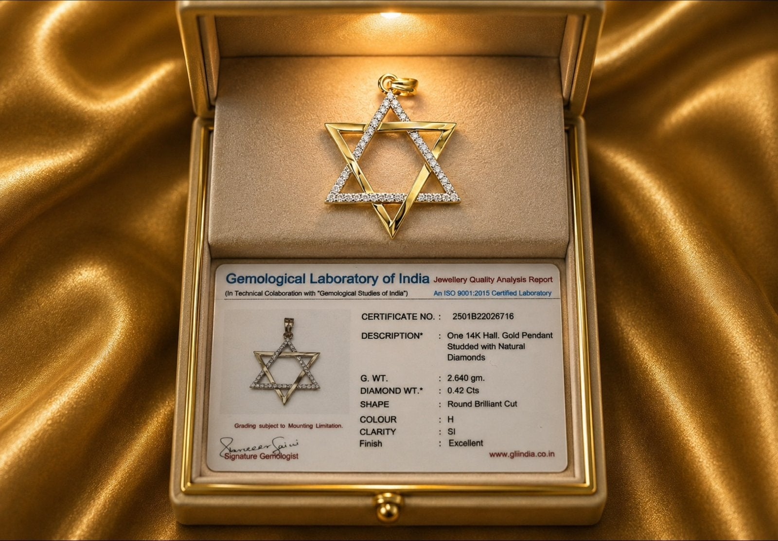 Kettinghanger goud met diamanten davidsster, Ophalen of Verzenden, Nieuw, Goud