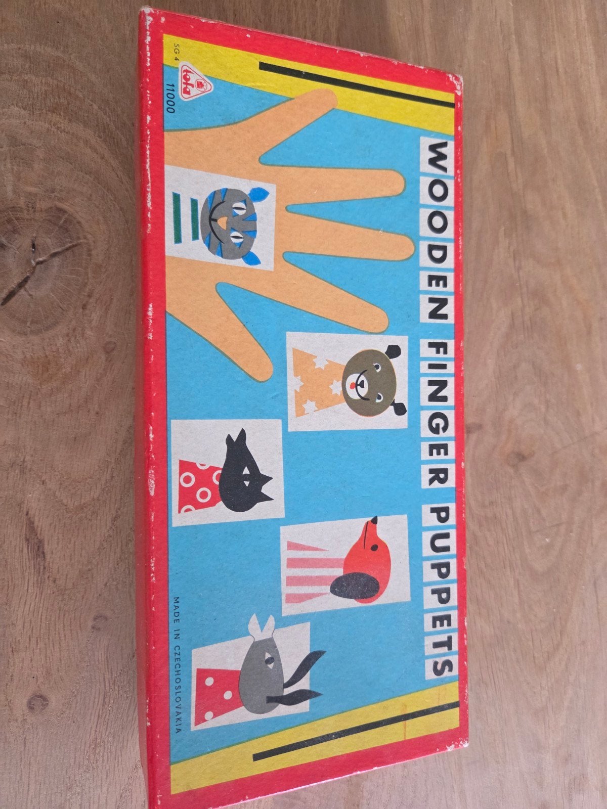Vintage TOFA Houten Vingerpoppen - Set van 5 in Originele Do, Ophalen of Verzenden