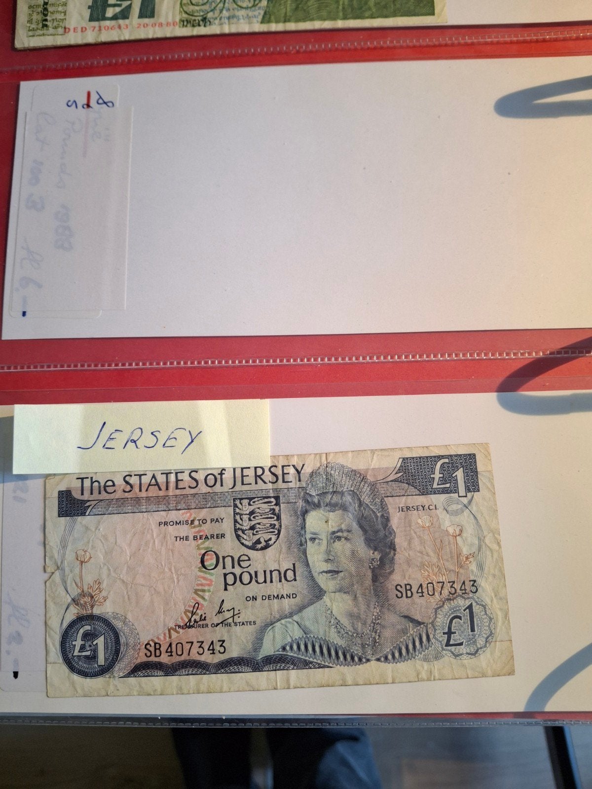 Zeldzaam 1 Pond biljet van Jersey - Koningin Elizabeth II, Ophalen of Verzenden, Overige landen, Los biljet