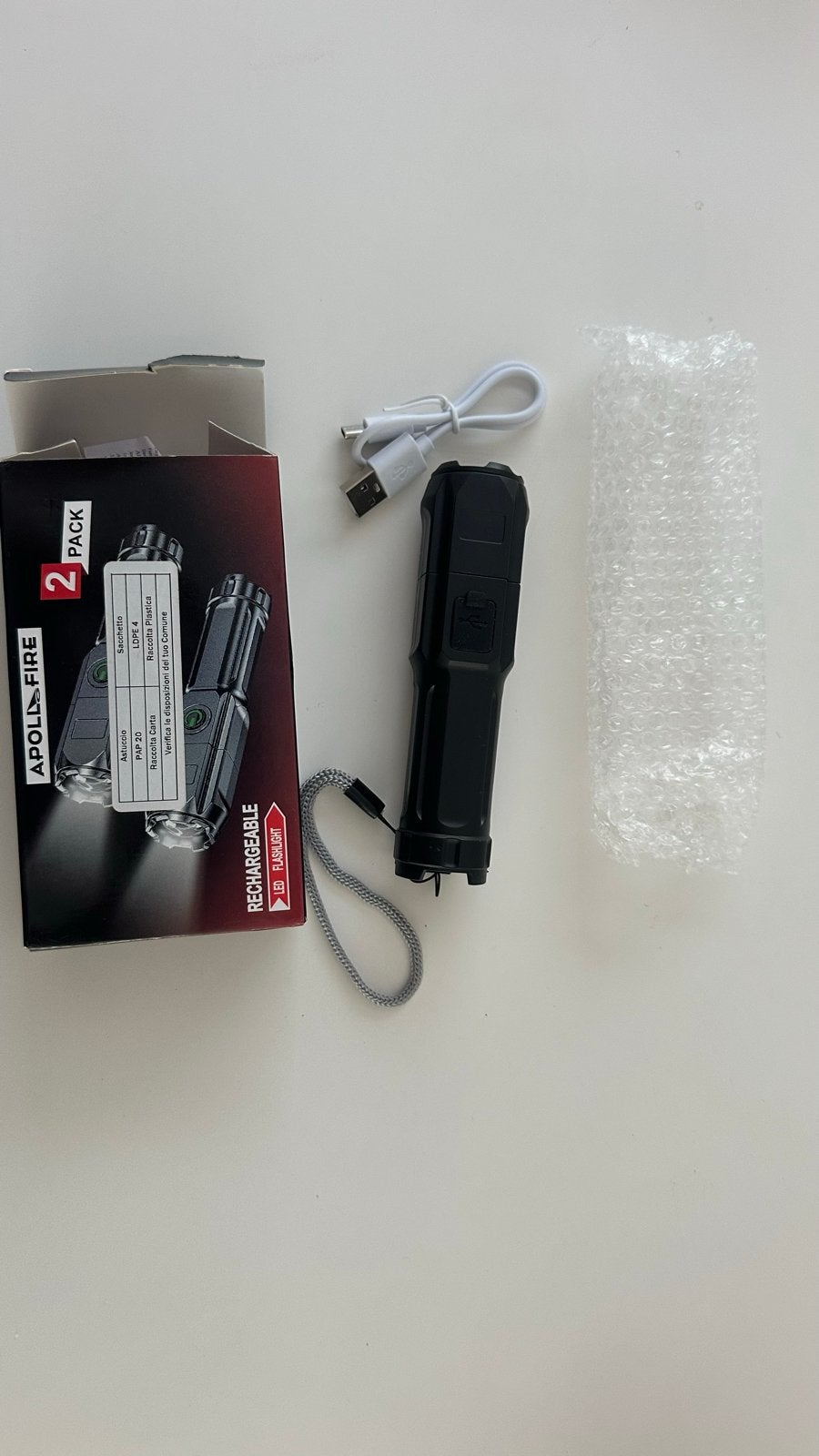 APOLLO FIRE Oplaadbare LED Zaklamp, Ophalen of Verzenden, Nieuw, Accu
