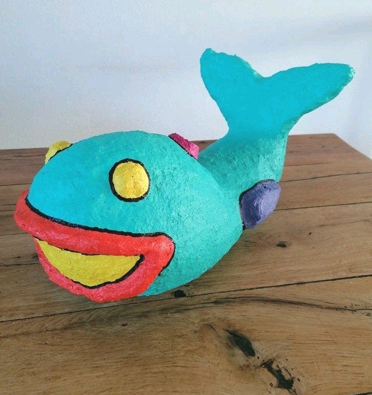 Grote vis -
Felle vrolijke kleuren - 42 cm, Ophalen of Verzenden, Zo goed als nieuw, Dier