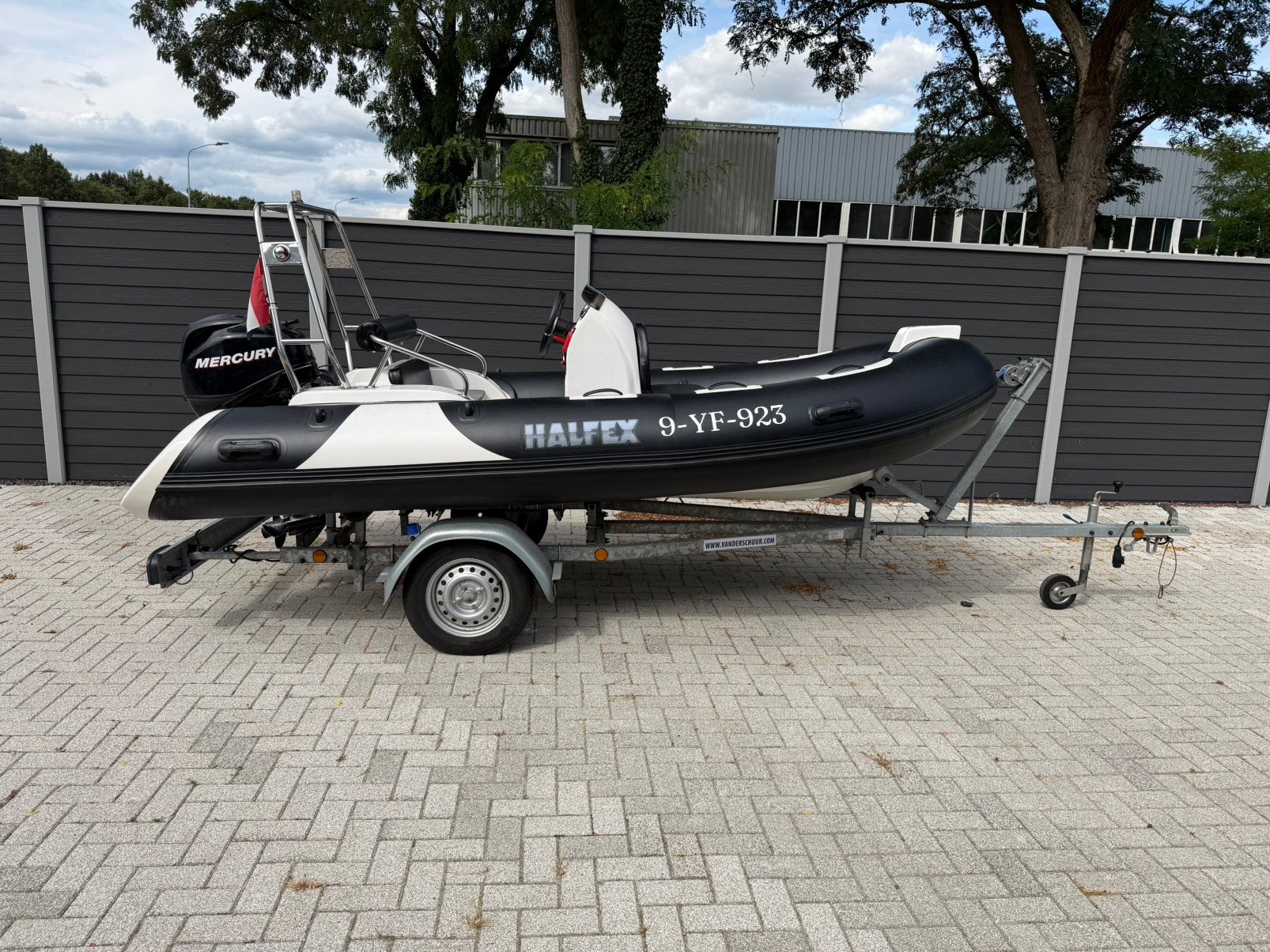 Rib rubberboot, Gebruikt, Peddels, Mercury, Ophalen