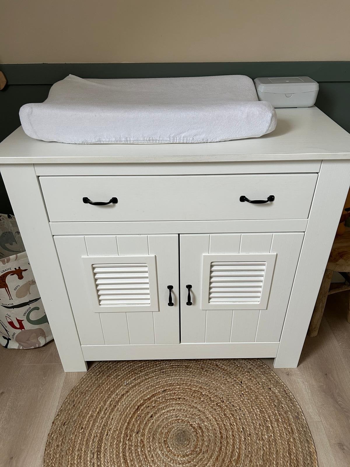 Witte Commode met Lade en Deurtjes, Ophalen, Gebruikt, 50 tot 70 cm, 75 tot 100 cm