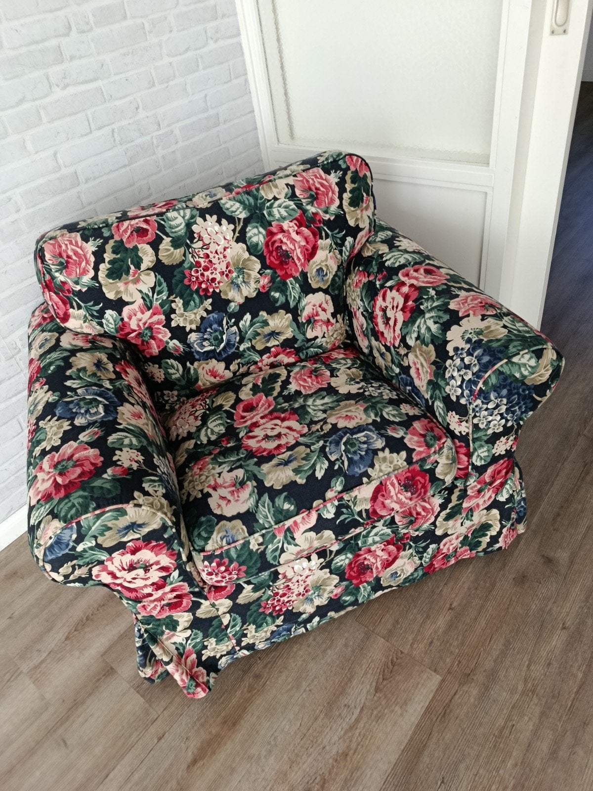 Ikea Ektorp fauteuil met afneembare wasbare hoezen, Gebruikt, 75 tot 100 cm, Ophalen of Verzenden, 75 tot 100 cm