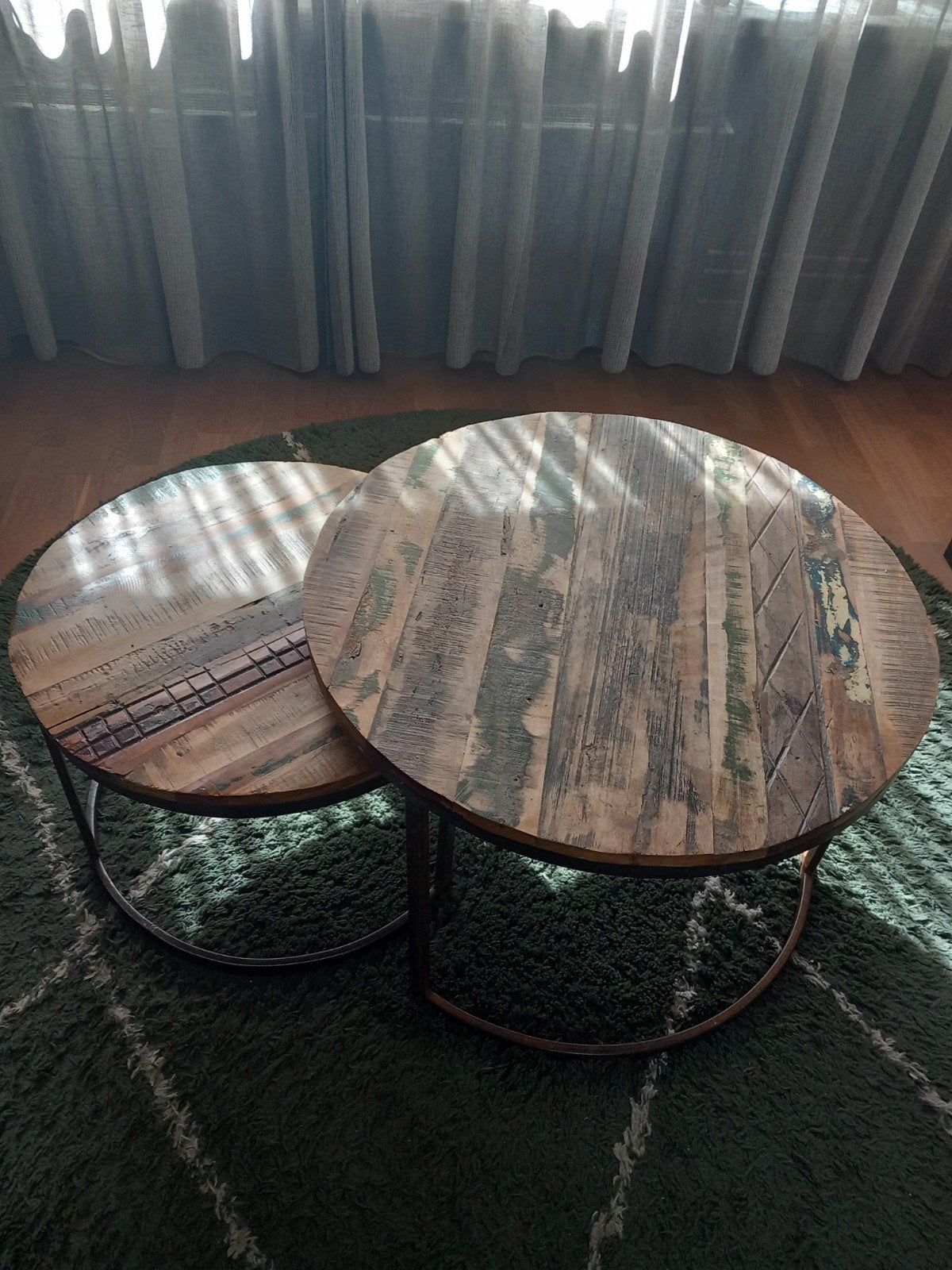 Salontafel set van twee, Ophalen, 50 tot 100 cm, Rond, 50 tot 100 cm