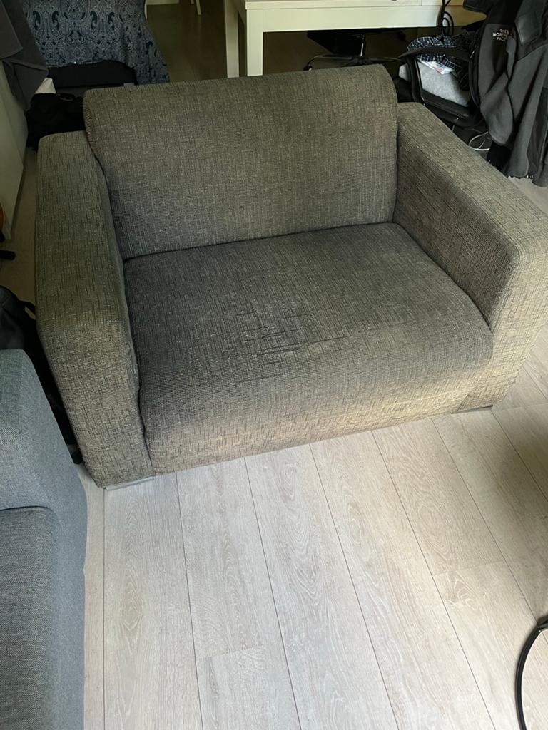 Comfy grey one seater couch, Ophalen, Gebruikt, Stof