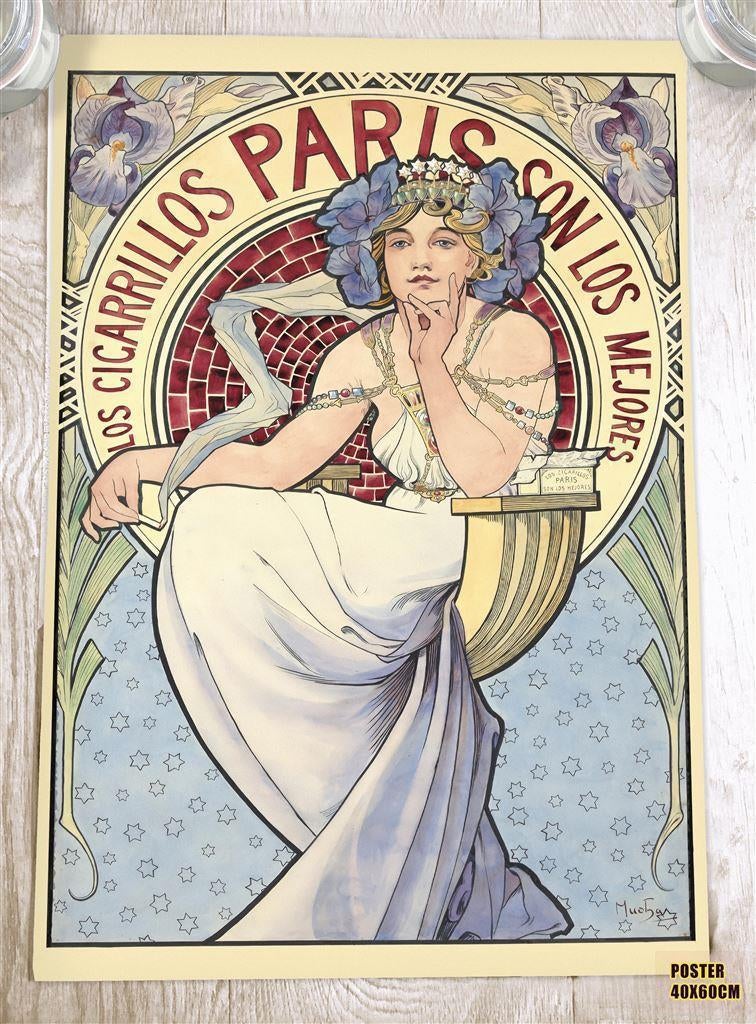 Alphonse Mucha Art Nouveau Kunst Poster Affiche 40x60 .|, Verzenden, Nieuw, A1 t/m A3, Film en Tv
