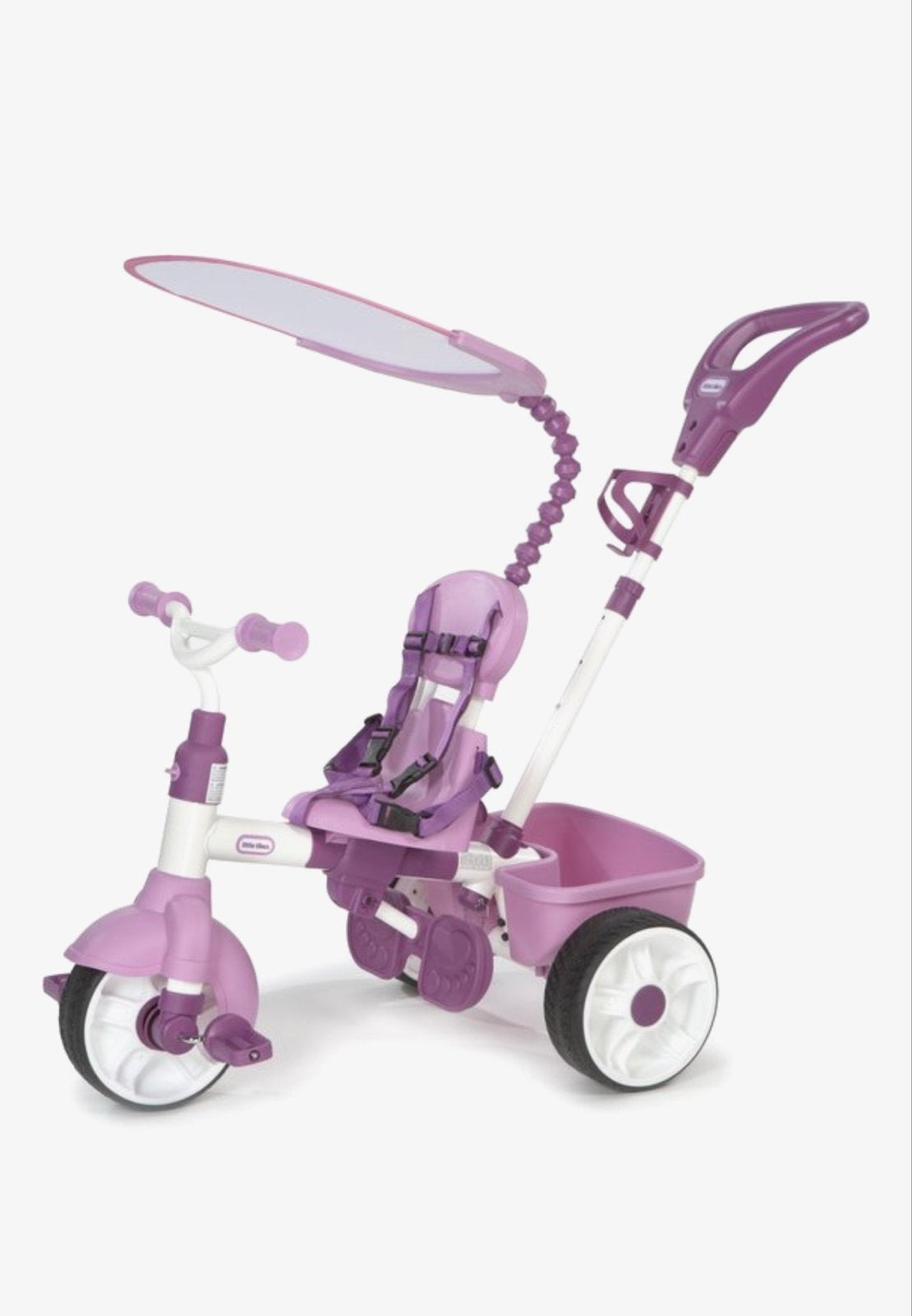 Little Tikes 4-in-1 Driewieler - Paars, Ophalen, Gebruikt, Terugtraprem, Duwstang