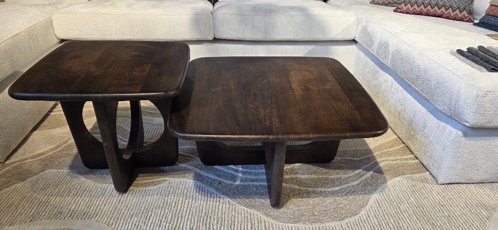 Salontafel Aseri  Walnoot Bruin Vierkant  SHOWMODEL KORTING!, Ophalen, 50 tot 100 cm, Bornsestraat 31, Vierkant