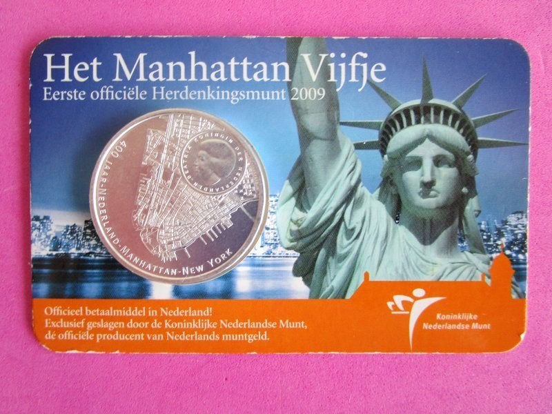 (vaw4060) Coincard 2009 Manhattan Vijfje UNC, Postzegels en Munten, Ophalen of Verzenden, Koningin Beatrix, Euro's, Setje