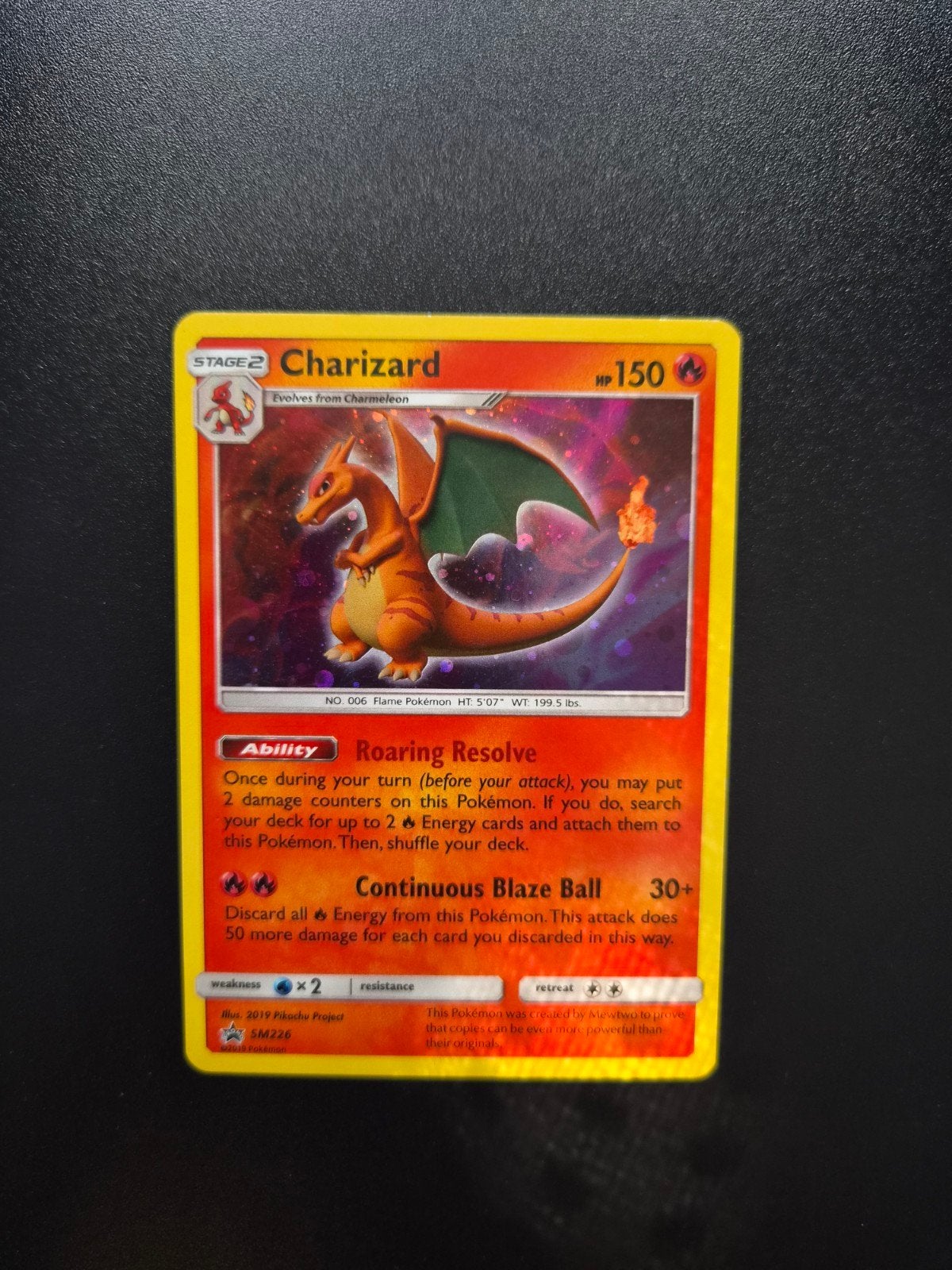 Charizard SM226 Pokemon Promo cosmo holo, Ophalen of Verzenden, Zo goed als nieuw, Booster, Foil