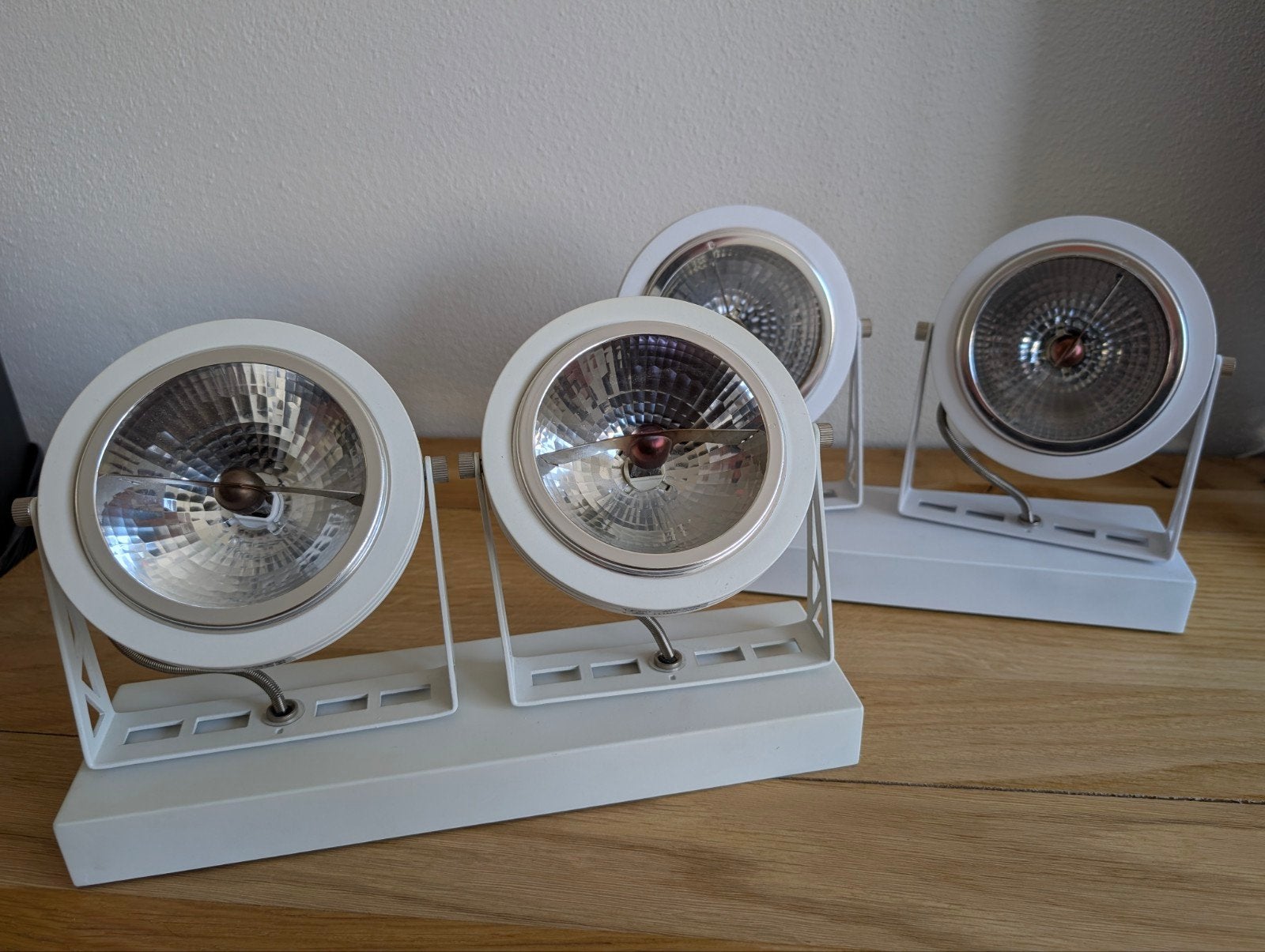 2x Plafondspots Lofar 2-lights - Mat Wit, Ophalen, Halogeen, Verstelbaar, Overige fittingen