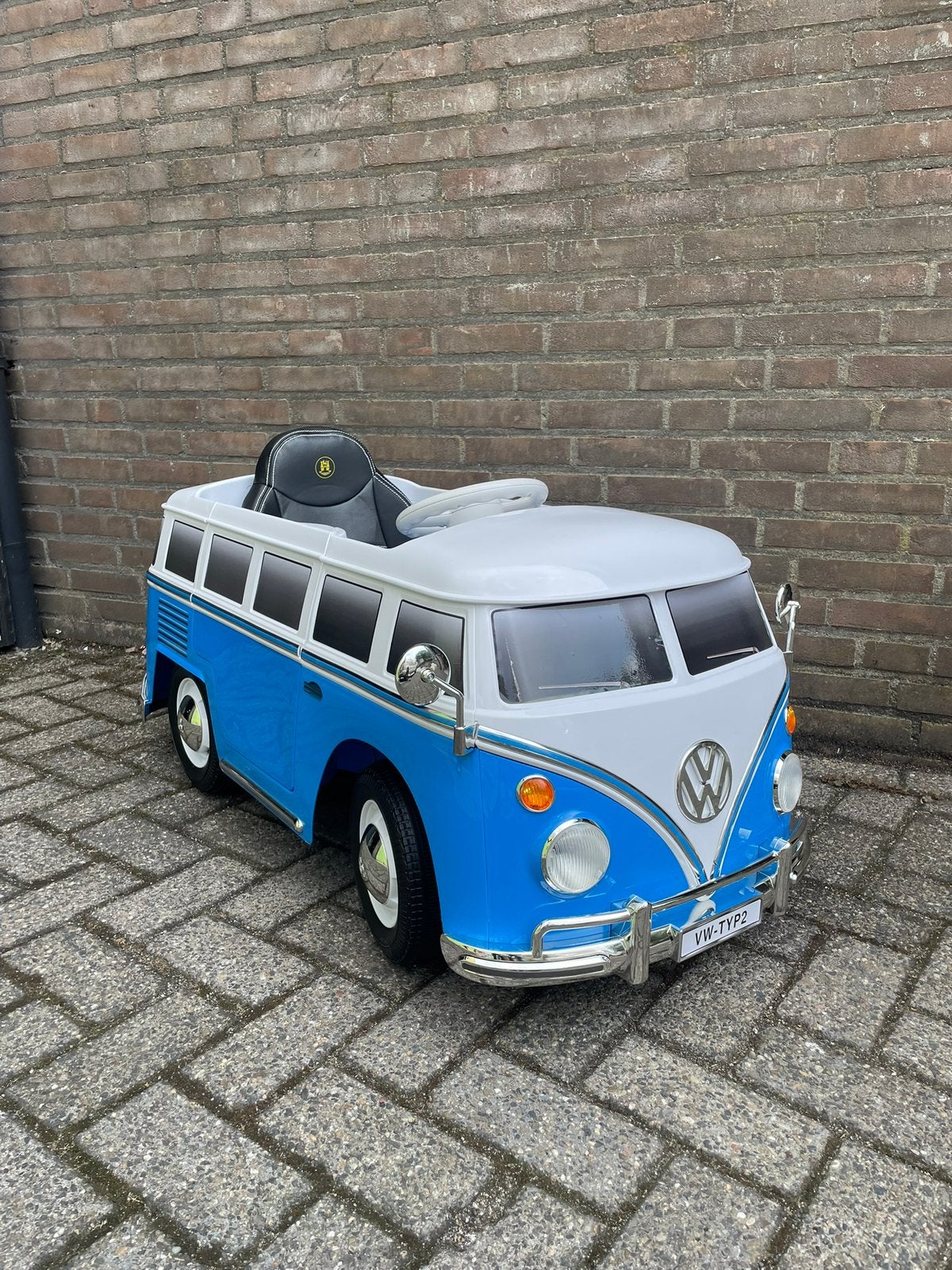 Volkswagen bus T2 accuvoertuig 12 Volt blauw/wit, Nieuw
