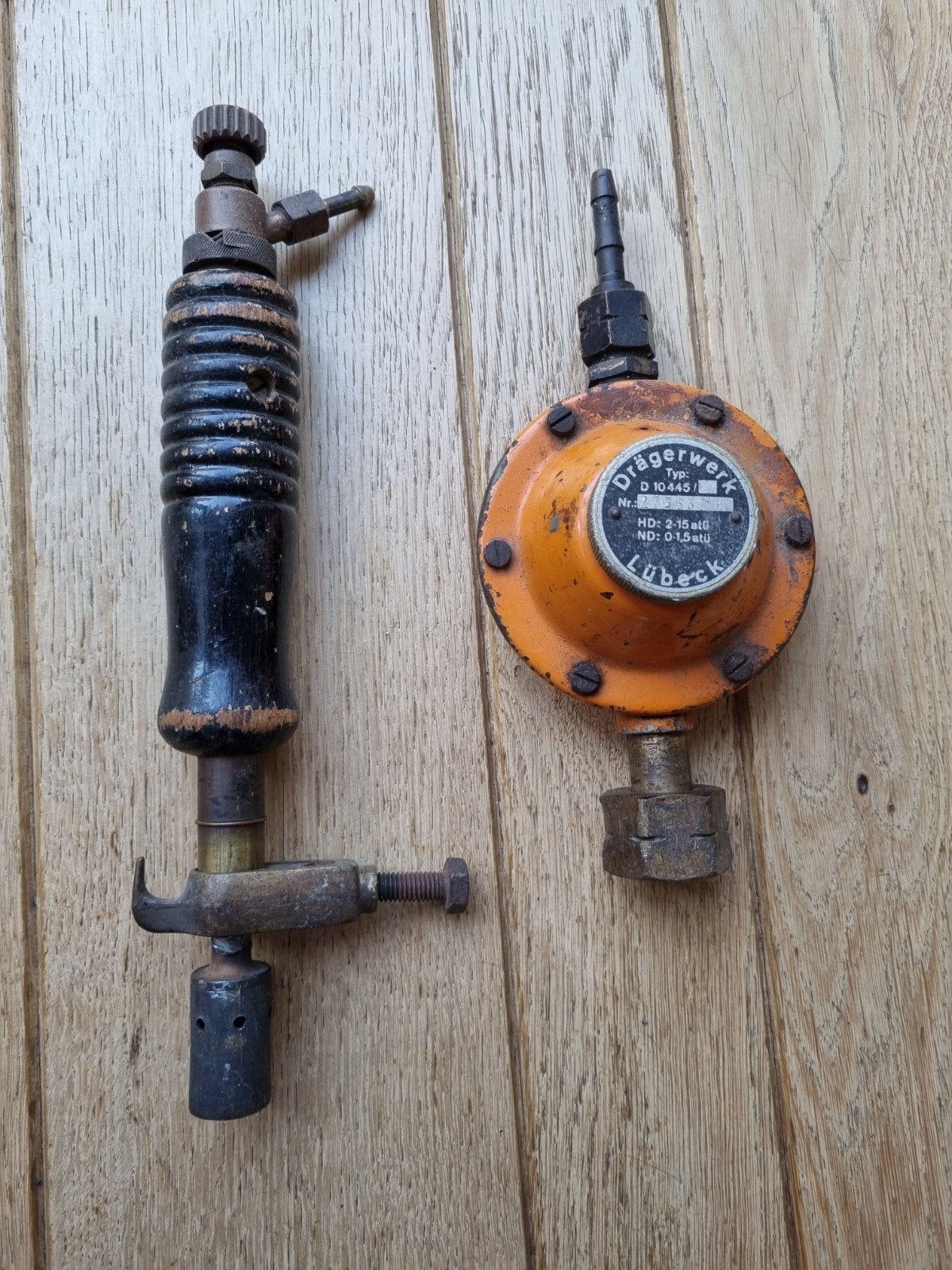 Oude gasdruk regelaar met gasbrander onderdelen, Hobby en Vrije tijd, Overige Hobby en Vrije tijd, Ophalen of Verzenden, Gebruikt