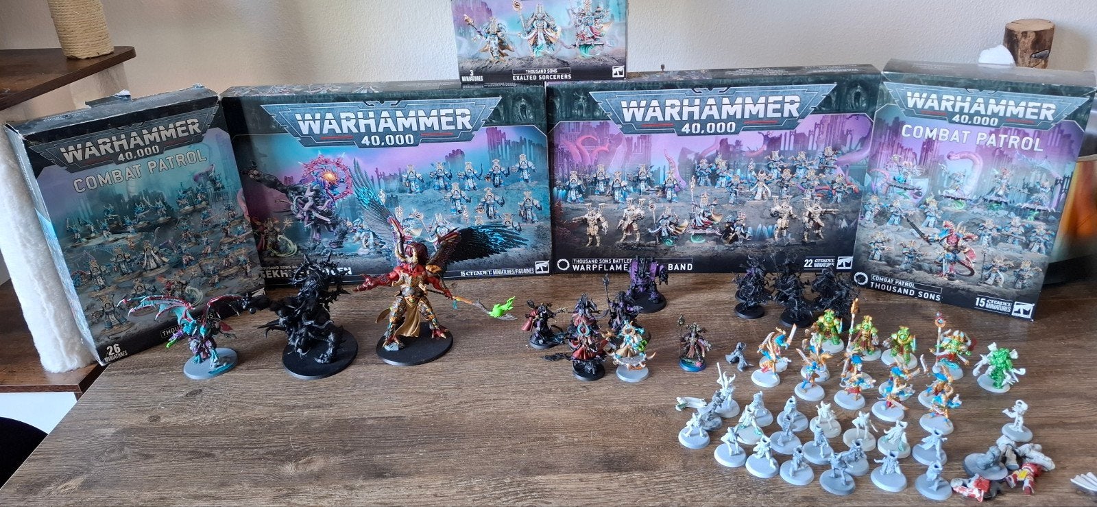 Warhammer 40.000 Thousand Sons Leger (Groot), Hobby en Vrije tijd, Wargaming, Gebruikt, Warhammer 40000, Figuurtje(s), Geverfd