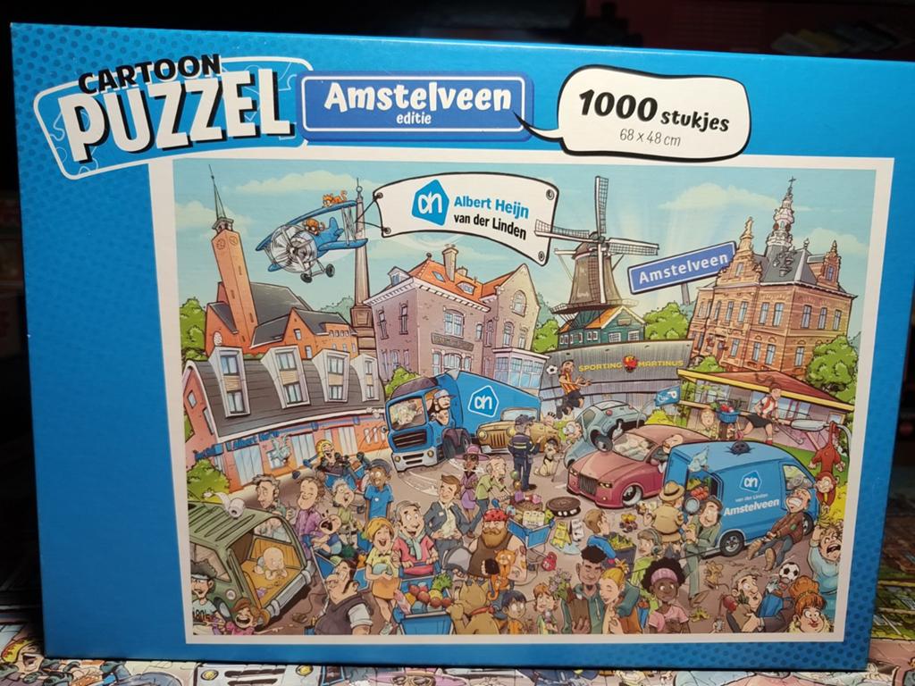 Puzzel Albert Heijn AH v.d. Linden Amstelveen 1000 stukjes, Ophalen of Verzenden, 500 t/m 1500 stukjes, Zo goed als nieuw, Legpuzzel