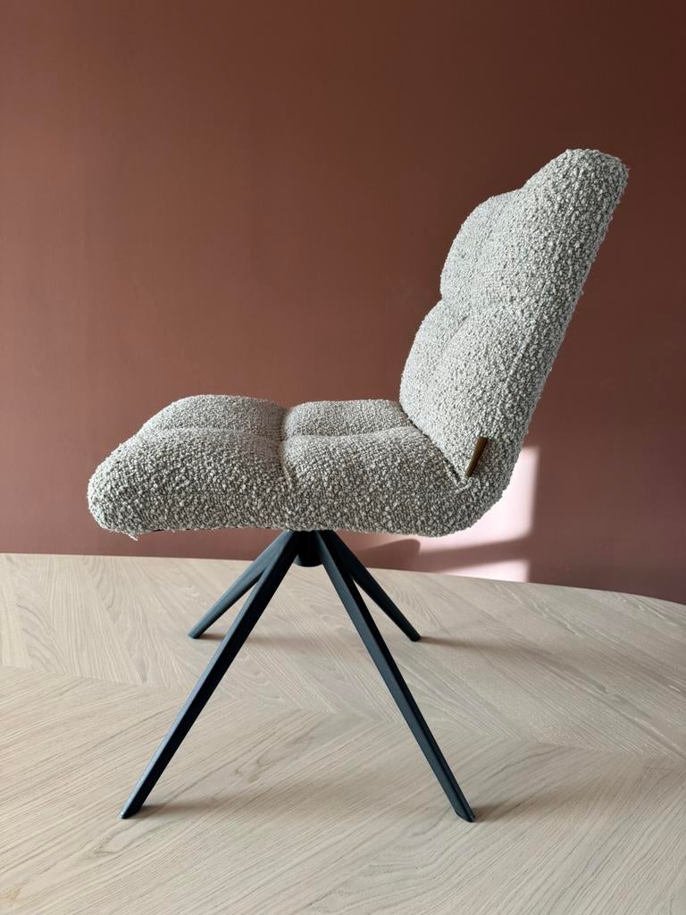 WOOOD design eetkamerstoel Vinny - bouclé, Ophalen, Overige materialen, Zo goed als nieuw, Eén