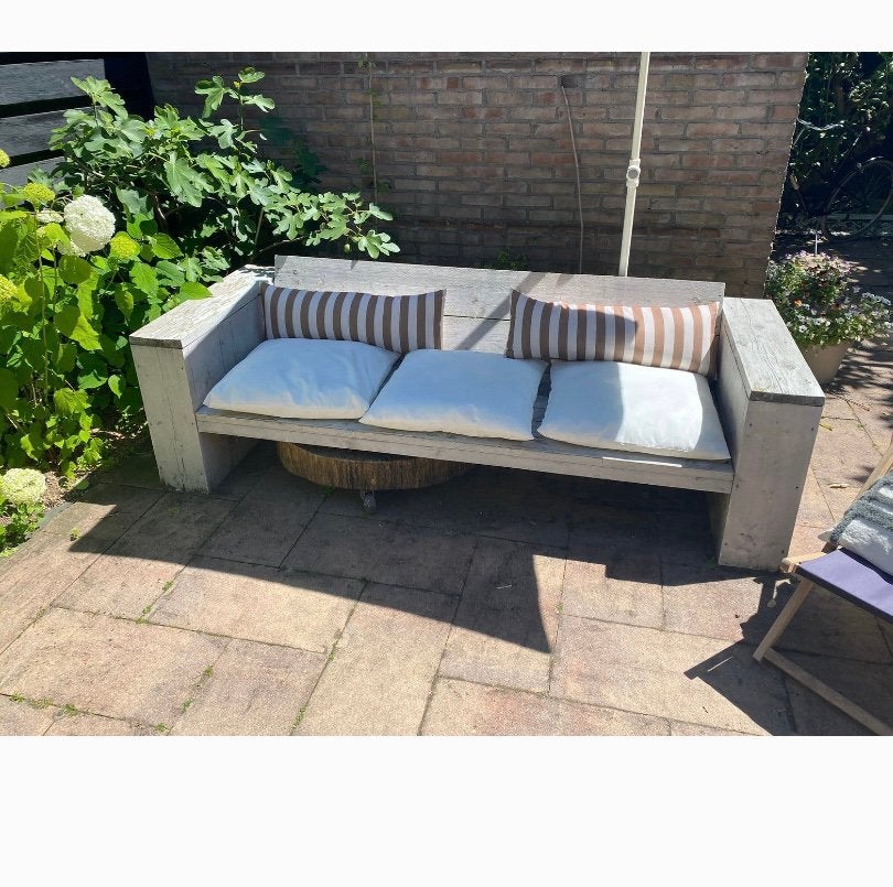 Gratis! Steigerhouten tuinbank, Ophalen, Gebruikt, Hout