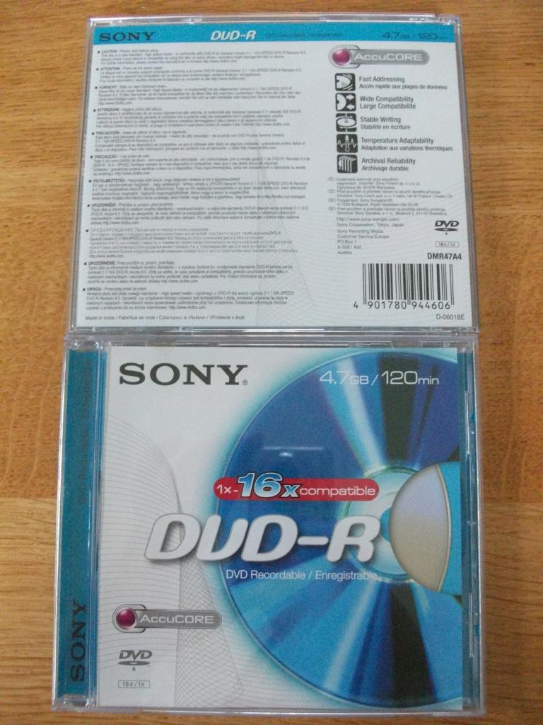 Sony DVD-R 1x-16x compatible 4,7GB/120 min (2 stuks), Ophalen of Verzenden, Nieuw, Dvd, Sony, TDK