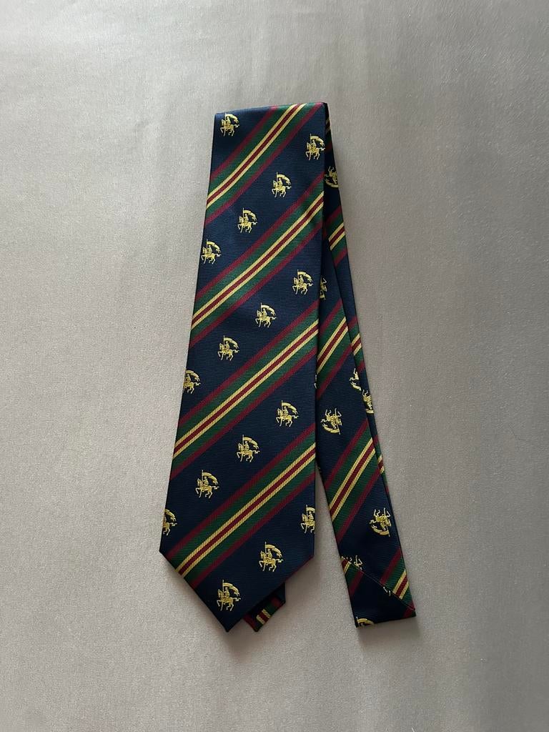 Stropdas met paardenpatroon - Nieuw in verpakking, Verzenden, Nieuw, Blauw, Met patroon