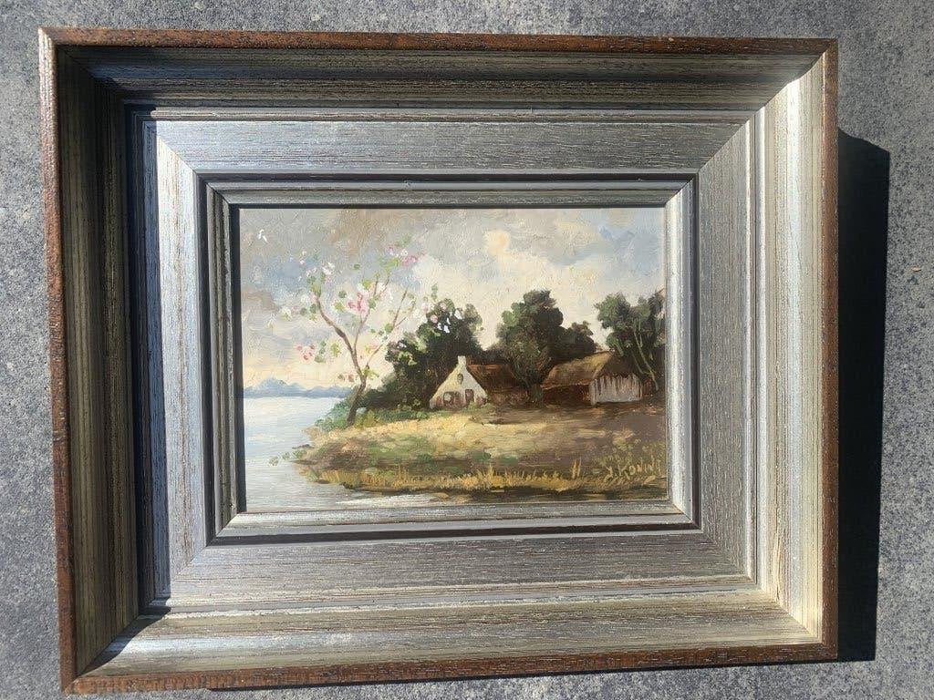 Schilderij J. Koning Landschap lente, Ophalen, Olieverf, Landschap
