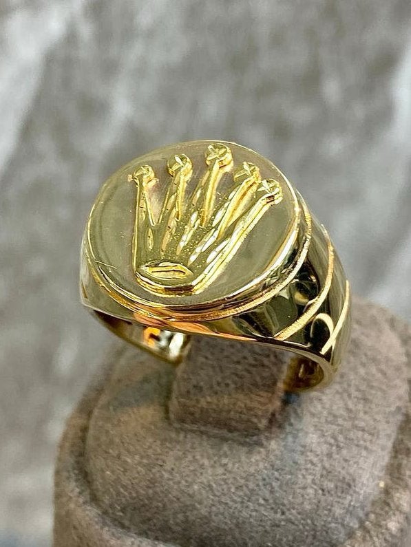 14k Gouden Rolex Ring | AFGRPIJSD, 20 of groter, Heer, Ophalen of Verzenden, Zo goed als nieuw