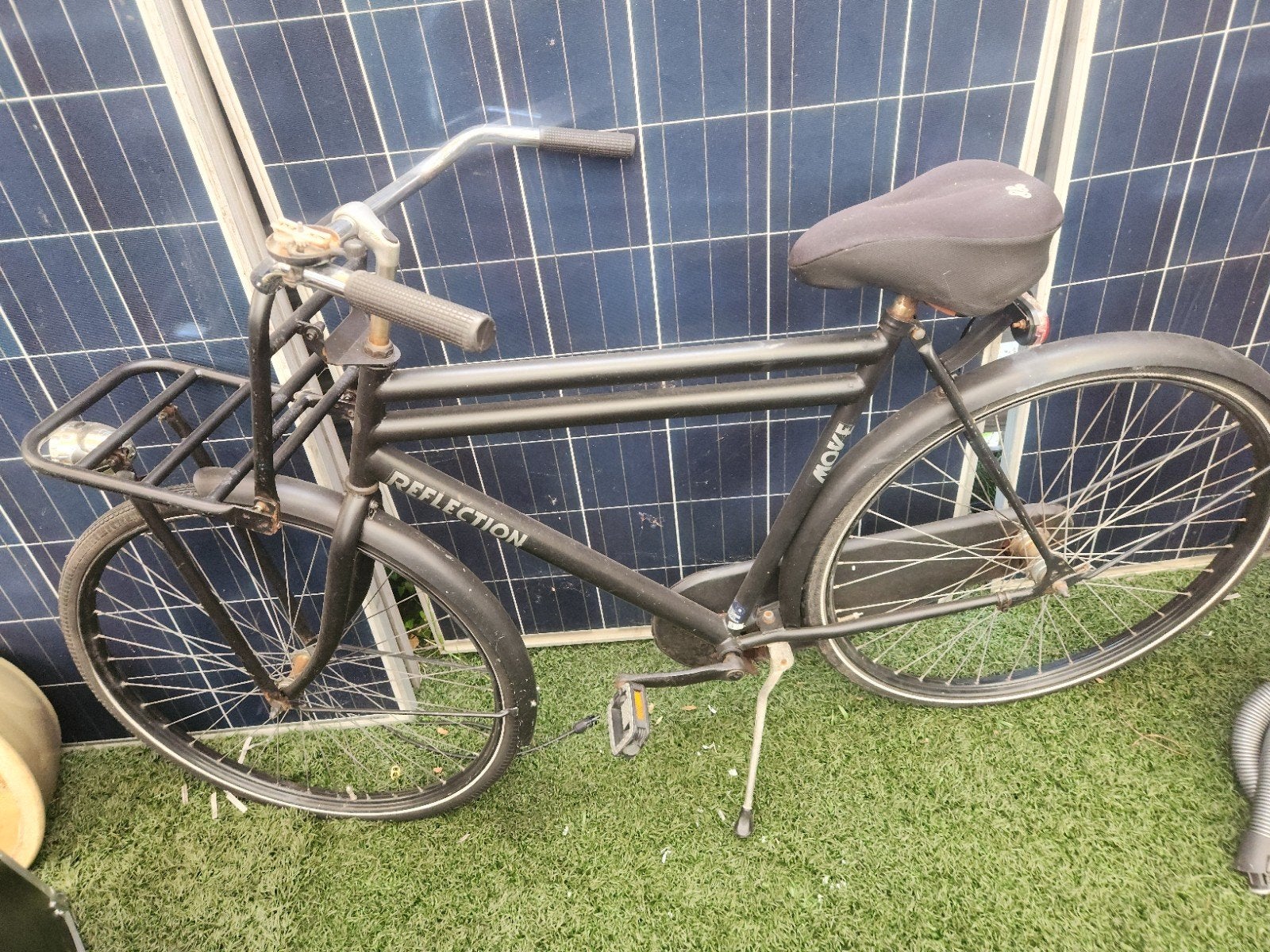 Zwarte Reflection transportfiets met voordrager, Overige merken, Velgrem, Ophalen of Verzenden, 53 tot 56 cm
