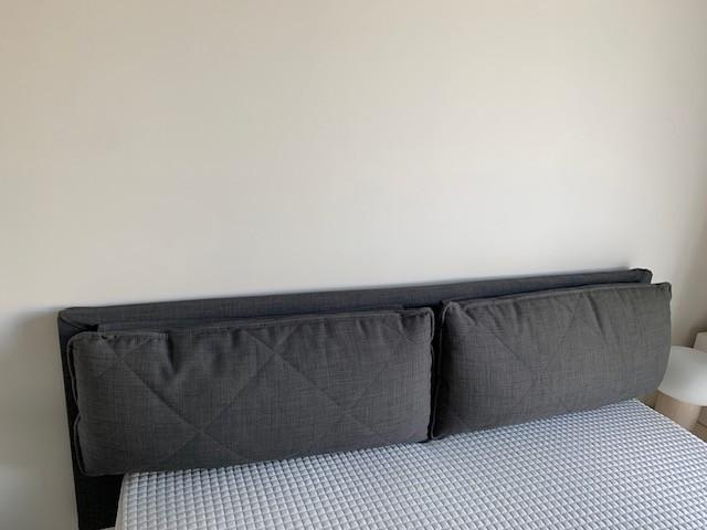 MALM bed hoes met kussens, Eenpersoons, Zwart, Zo goed als nieuw, Hout