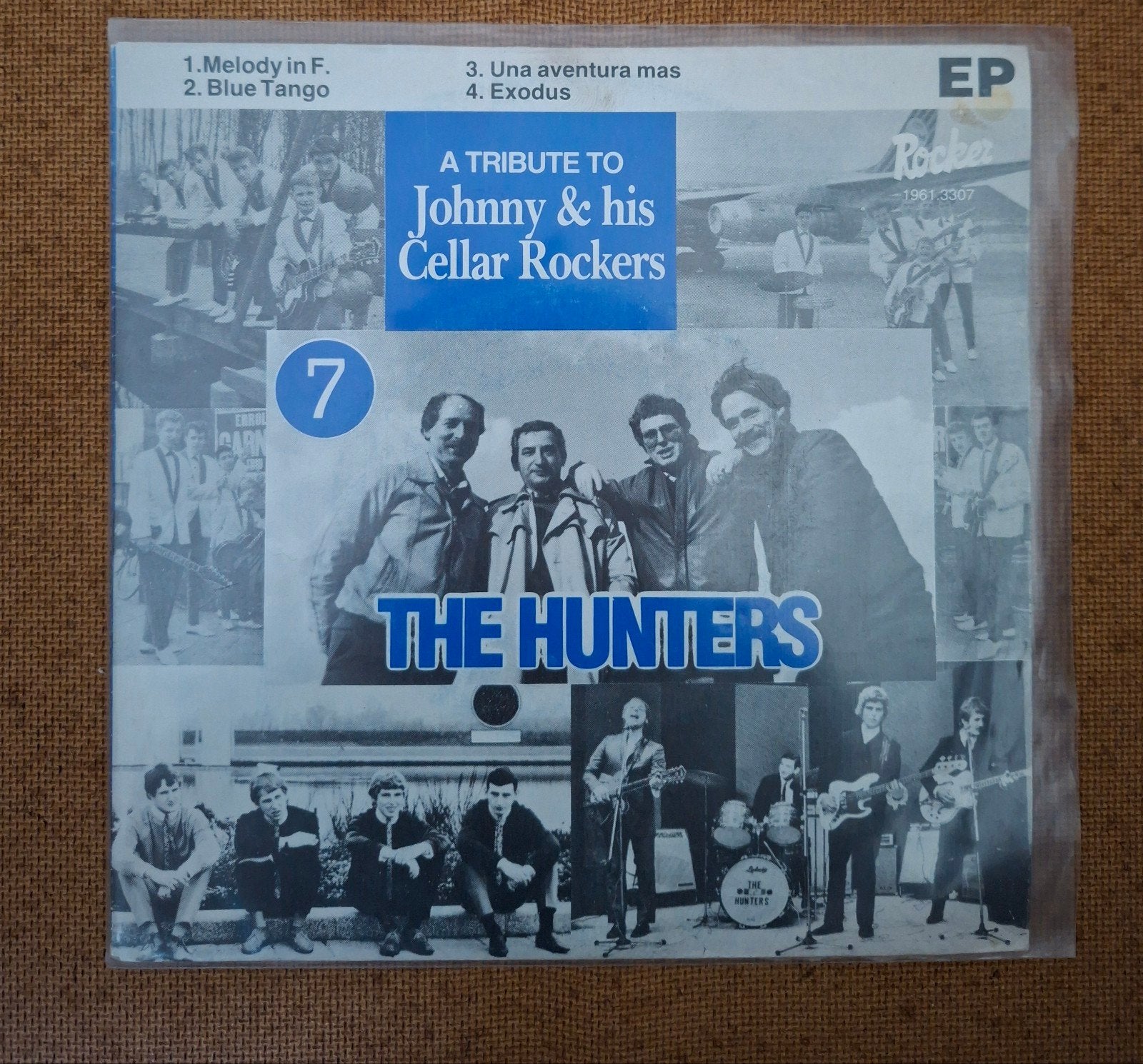 Hunters  - EP  - 4 nummers -Tribute to Johnny Cellar Rockers, Gebruikt, 7 inch, Ophalen of Verzenden, EP