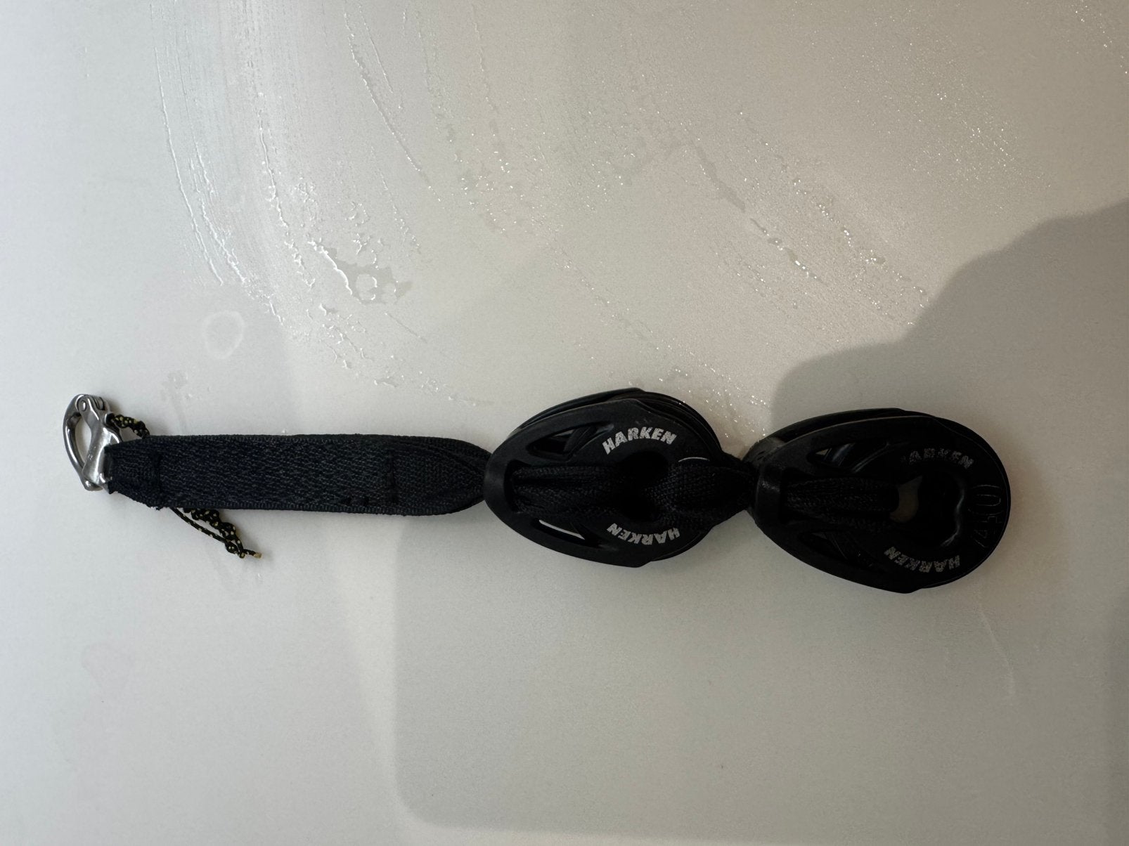 Harken dubbel grootschootblok Optimist, Ophalen of Verzenden, Gebruikt, Toebehoren, Minder dan 15 m²