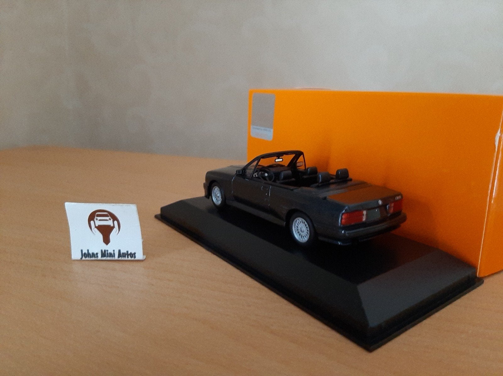 BMW M3 Cabriolet (E30) 1988 zwart metallic Maxichamps 1:43, Hobby en Vrije tijd, Overige merken, Auto, Nieuw, Ophalen of Verzenden