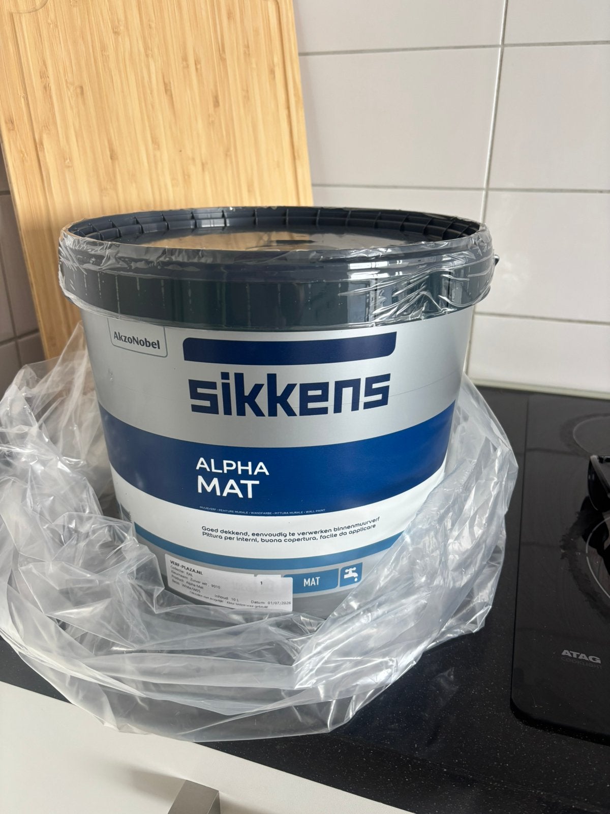 Sikkens RAL 9010 10L muurverf, Doe-het-zelf en Verbouw, Verf, Beits en Lak, Nieuw, 10 tot 15 liter, Wit, Ophalen