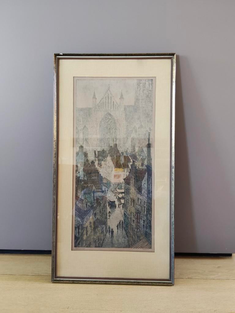 Originele pen/ets tekening Han Jellinger 1895-1961, Antiek en Kunst, Ophalen of Verzenden