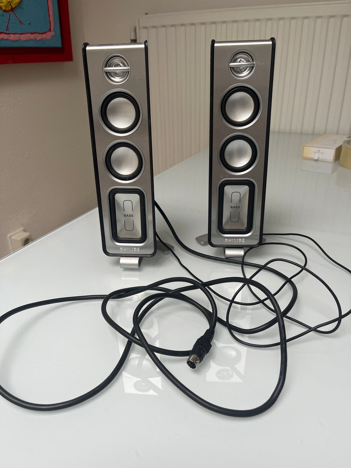 Philips computer speakers - 26x7cm, Computers en Software, Ophalen of Verzenden, Gebruikt, Audiokanaal 2