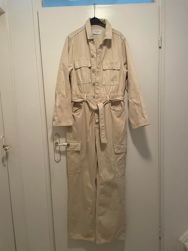 Stoere Crème denim jumpsuit Costes maat 40, Ophalen of Verzenden, Zo goed als nieuw, Maat 38/40 (M), Beige