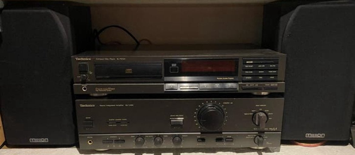Mooie set Technics versterker cd speler en speakers mission, Ophalen, Gebruikt