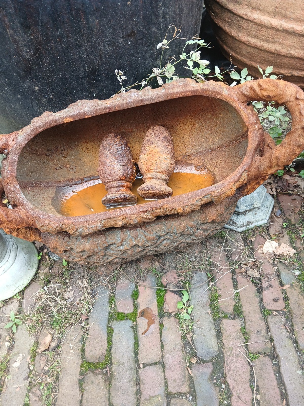 Pineappel Pinakel dakpunt tuin openhaard hek gietijzer brons, Ophalen