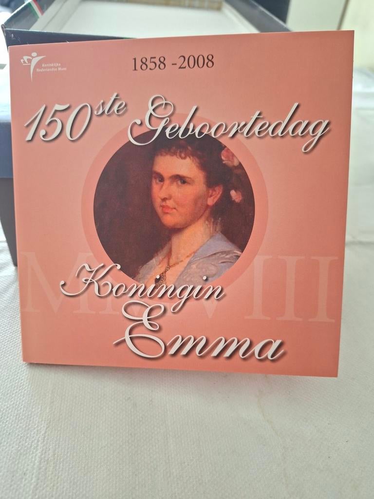 Koningin Emma 150e Geboortedag Munten Set 1858-2008, Koningin Beatrix, Euro's, Geboorte of Huwelijk, Verzenden