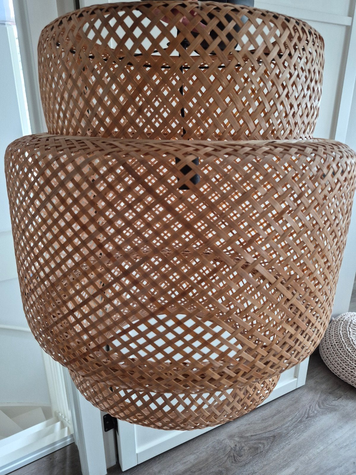 IKEA Sinnerlig Bamboe Hanglamp 50 cm - Zo goed als nieuw, Ophalen of Verzenden, Zo goed als nieuw, Hout