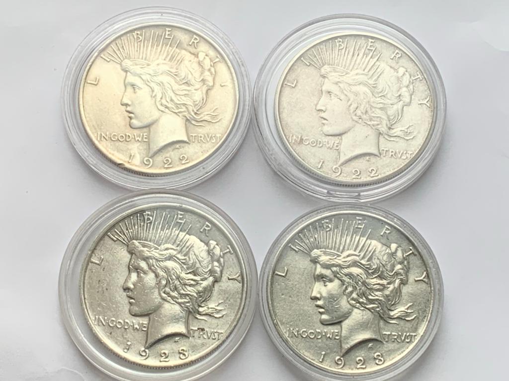 4 zilveren peace dollars america, Ophalen of Verzenden, Noord-Amerika