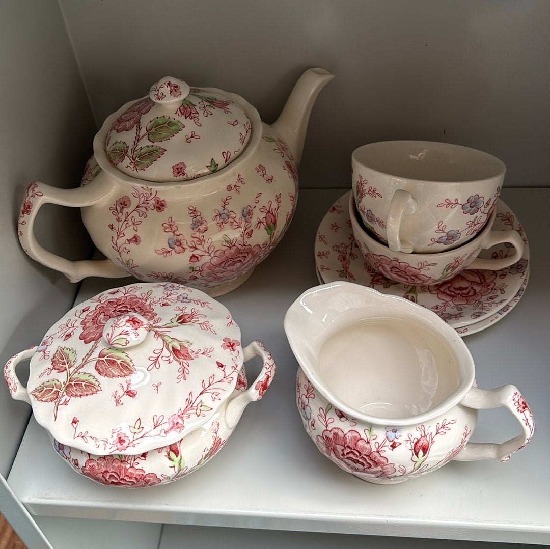 Johnson Bros Rose Chintz theeservies Engeland, Ophalen of Verzenden