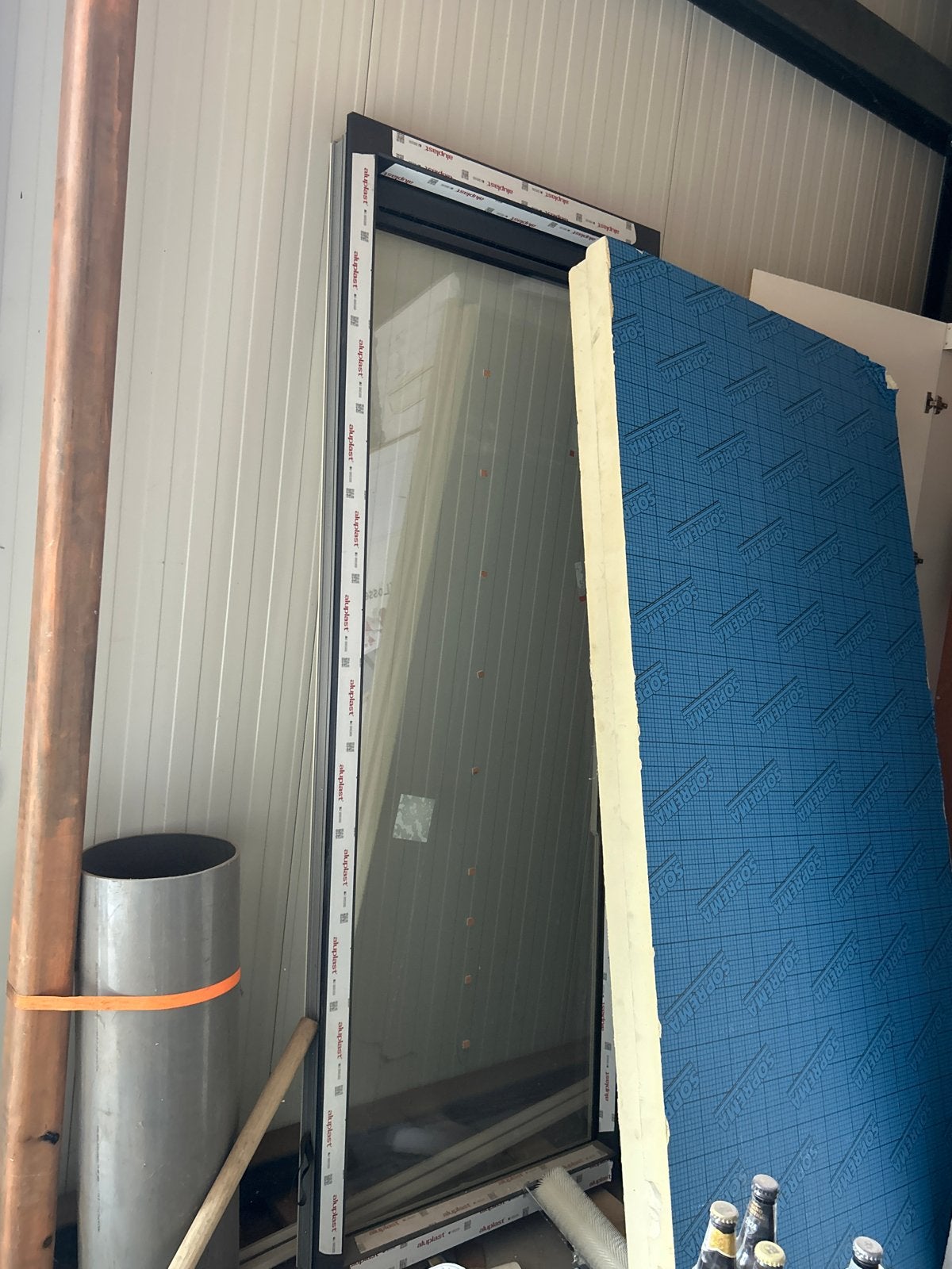 Aluplast raam met vast glas en dauerluftung (960x2495), Gevelraam of Ruit, 80 tot 120 cm, Nieuw, Dubbelglas