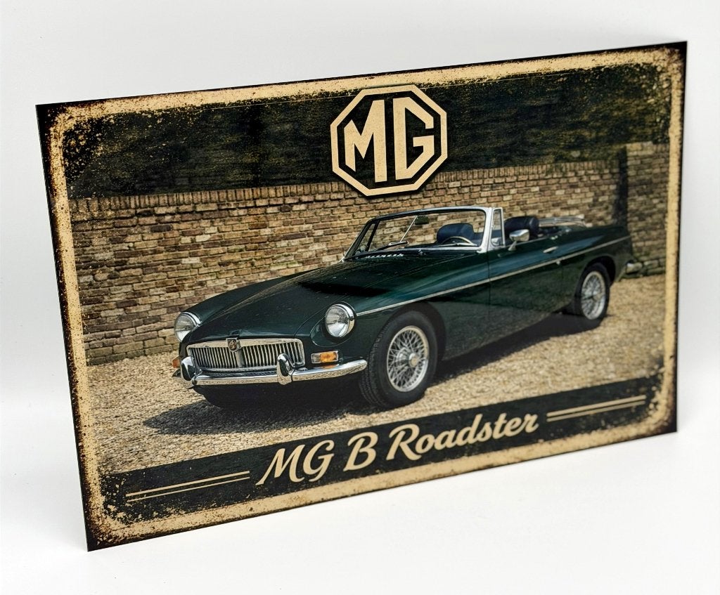 MGB roadster bord | MG B | 20x30cm, Ophalen of Verzenden, Nieuw, Reclamebord